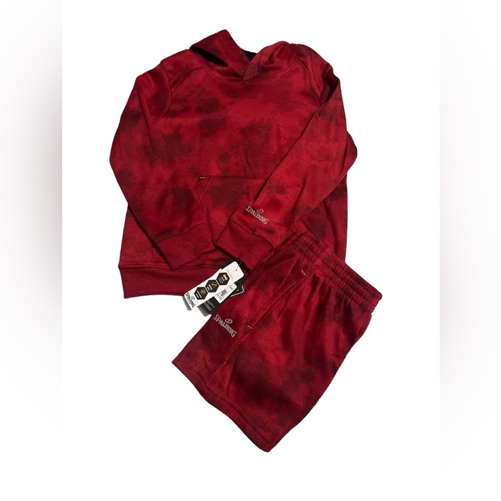 SPALDING Boys Red Coast Short 2 Piece Set /Size 5/6